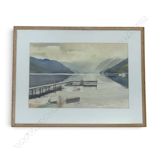 FRAMED W/C LAKE ROTORUA SOUTH ISLAND SIGNED CYRIL WHITEOAK H350 W540MM