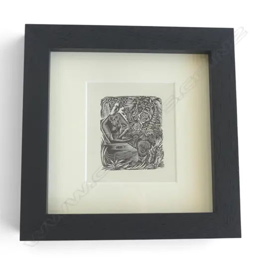 E MERVYN TAYLOR, GRAMOPHONE PLAYER, ORIGINAL BOOKPLATES FROM ENGRAVINGS ON WOOD, 115x100mm