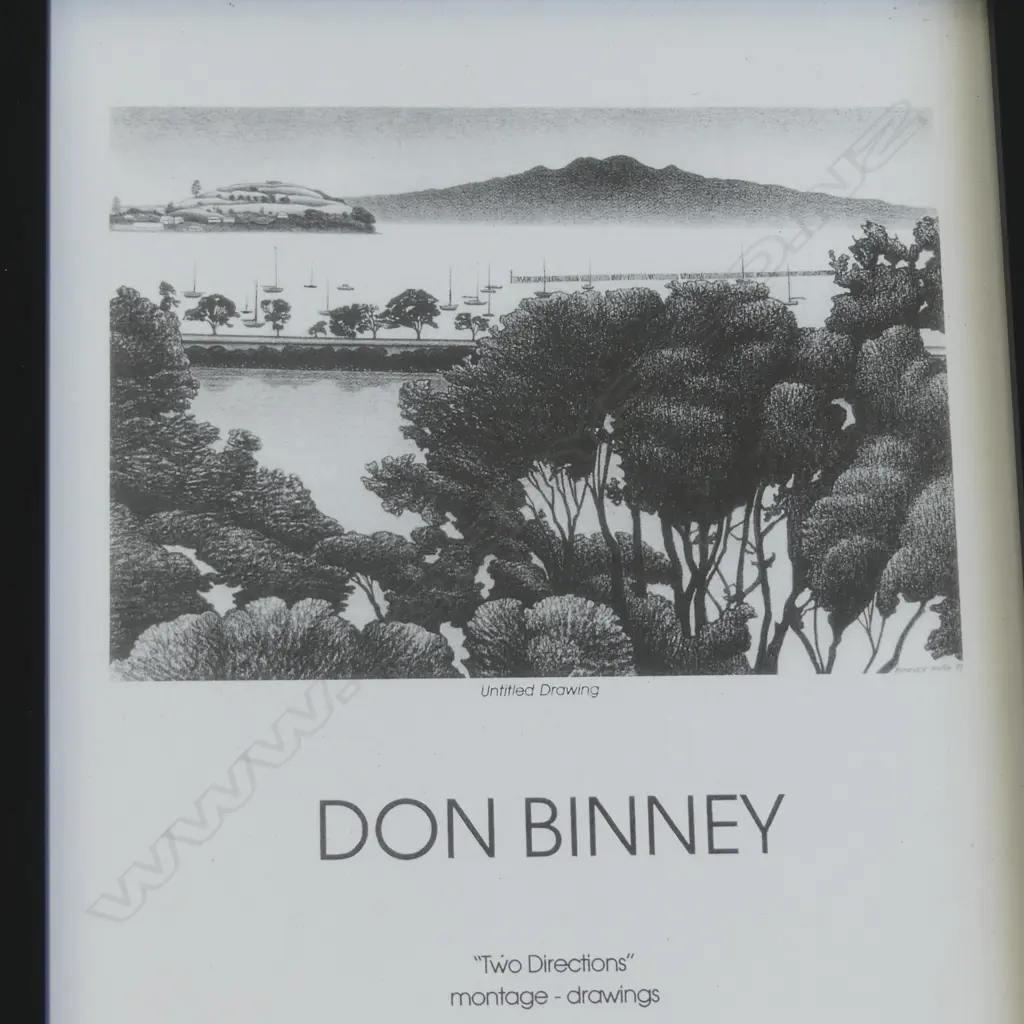 FRAMED DON BINNEY PORTFOLIO GALLERY EXHIBITION POSTER, TWO DIRECTIONS, 1988, 285x200mm Image 1++