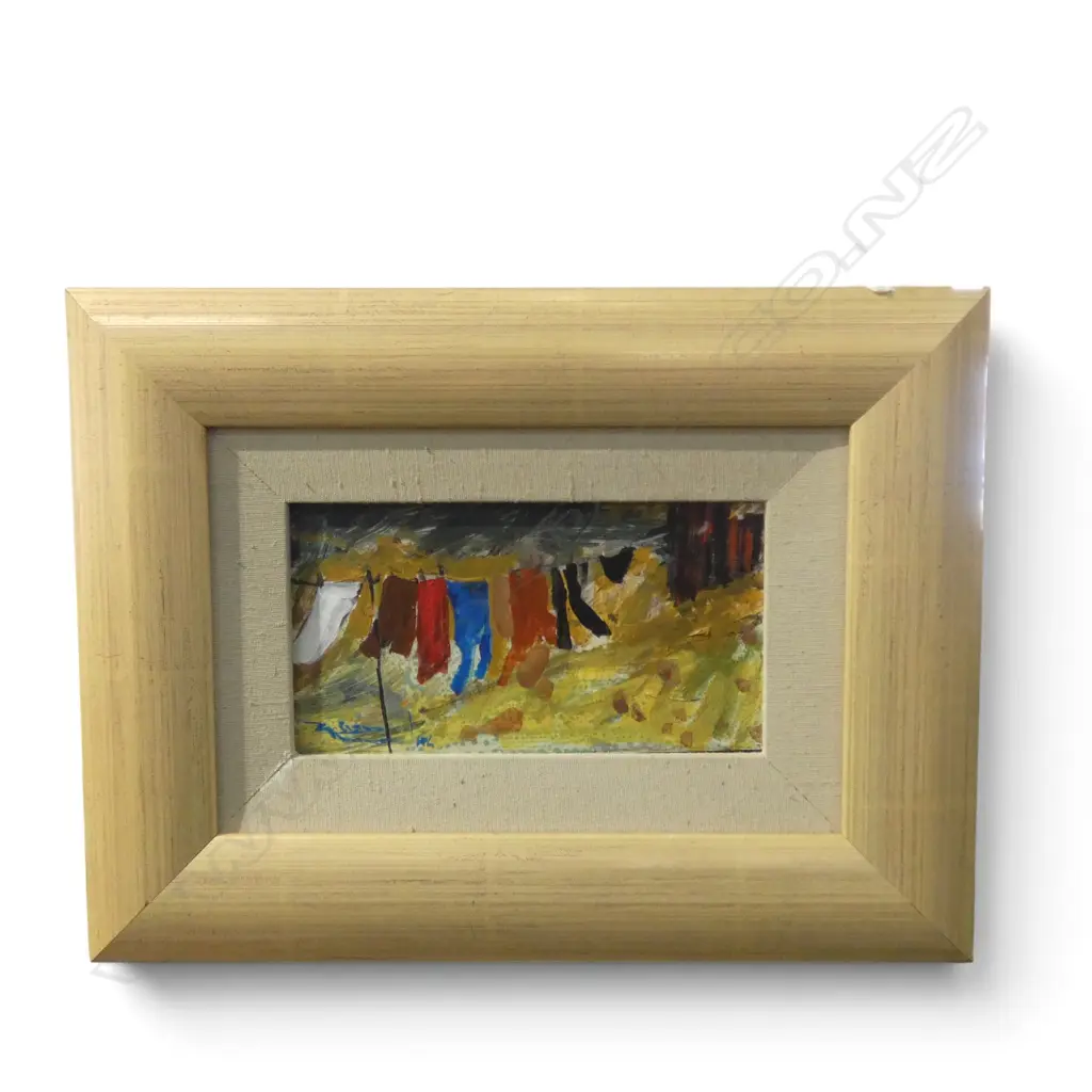 RUSSELL HOLLINGS, UNTITLED, OIL ON BOARD,  90 x160mm Image 1++