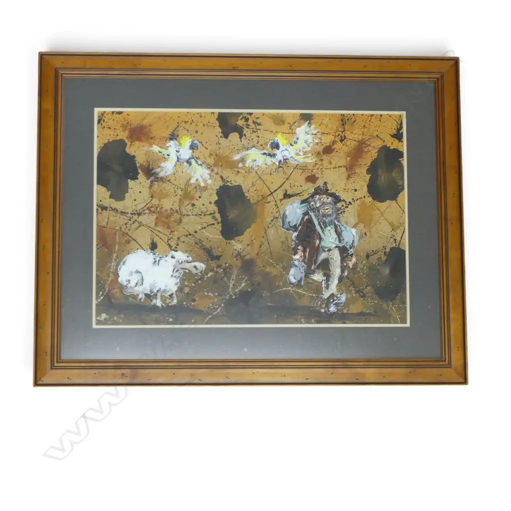 AUSTRALIAN ARTWORK A FRIEND FOR COMPANY SIGNED PAUL DORIN H450 W560MM Image 1++