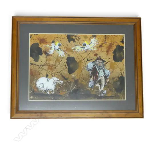 AUSTRALIAN ARTWORK A FRIEND FOR COMPANY SIGNED PAUL DORIN H450 W560MM