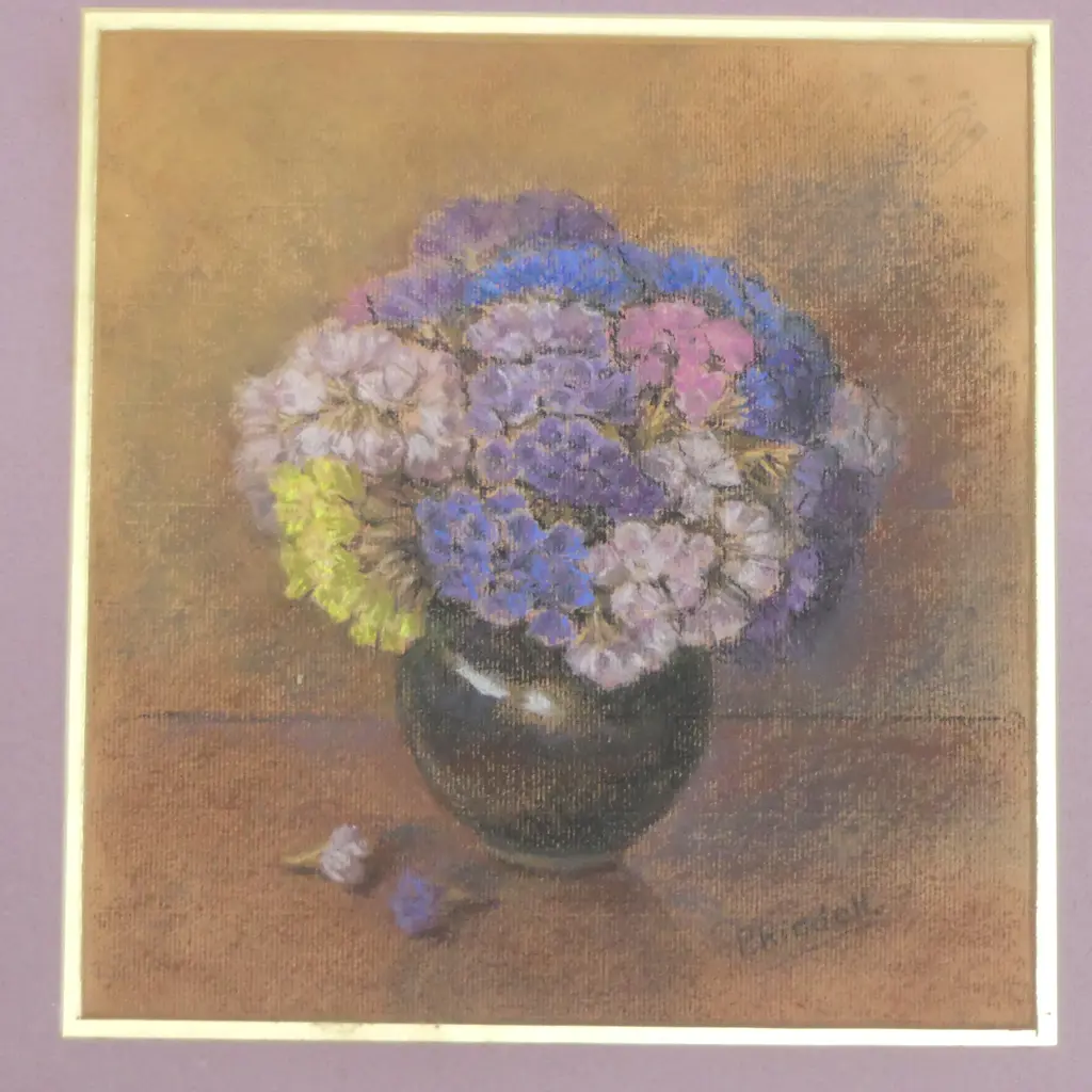 FRAMED ARTWORK STILLIFE SIGNED P RIDDLE H240 W220MM Image 1++