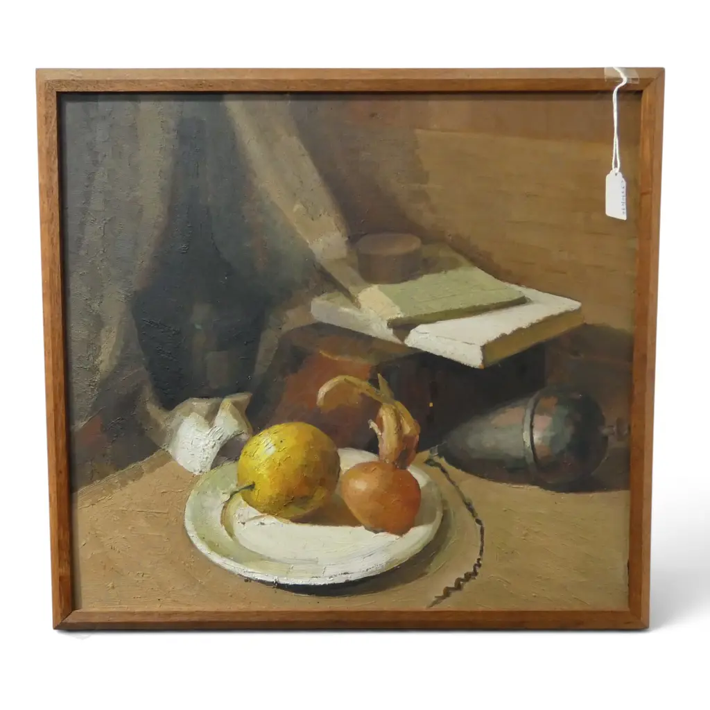 OIL ON BOARD STILLIFE BY R AICKIN H400 W430MM Image 1++