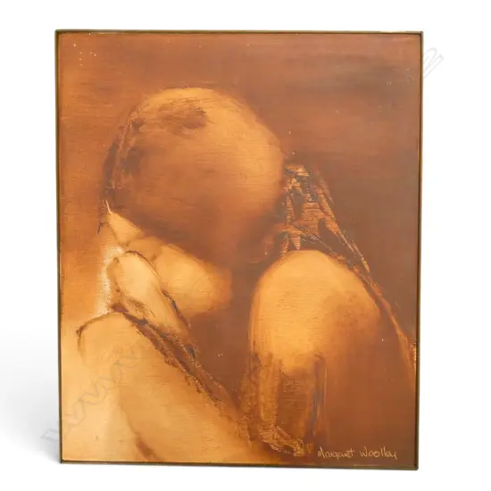 MARGARET WOOLLEY, UNTITLED, OIL ON BOARD, 310x255mm