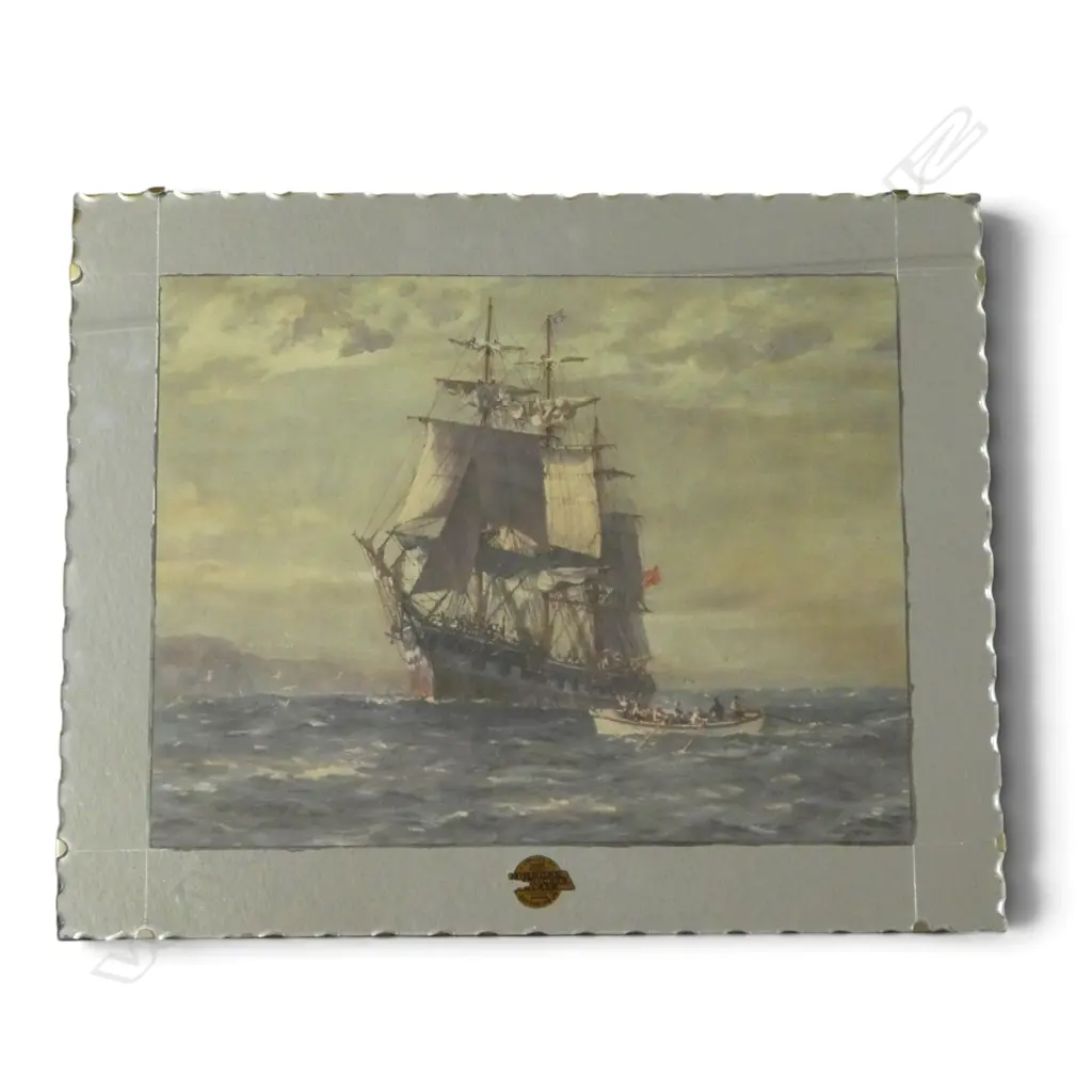VINTAGE PICTURE MIRROR, GALLEON 390x480mm Image 1++