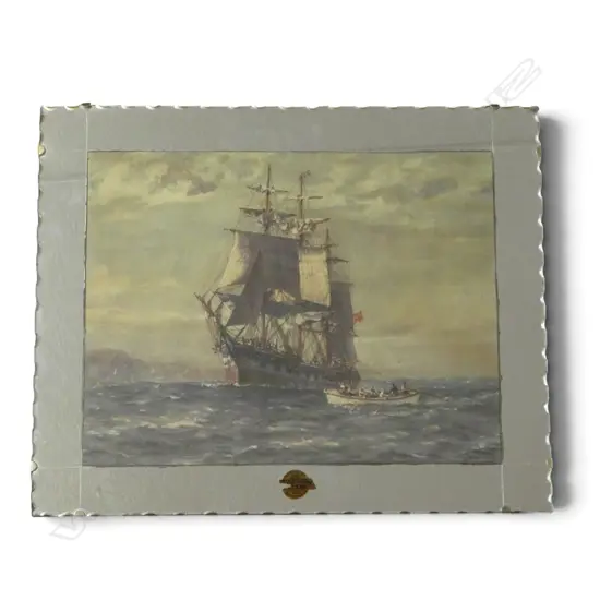VINTAGE PICTURE MIRROR, GALLEON 390x480mm