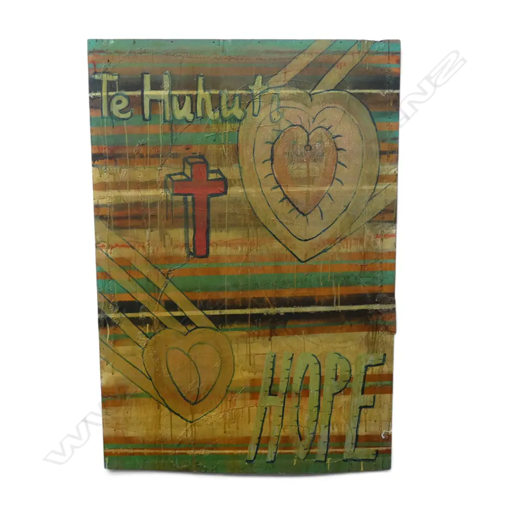 ARTIST UNKNOWN ACYRLIC ON BOARD TE HUHUTI 1300 X 900 MM Image 1++