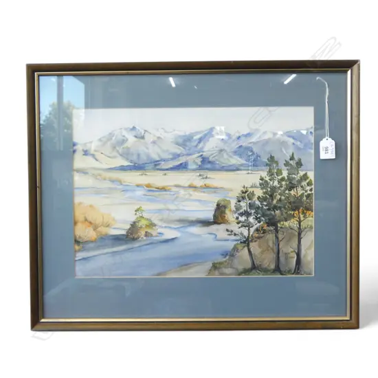 HOPE FRASER 'WAIAU RIVER FROM HAMNER BRIDGE' WC 290x410mm