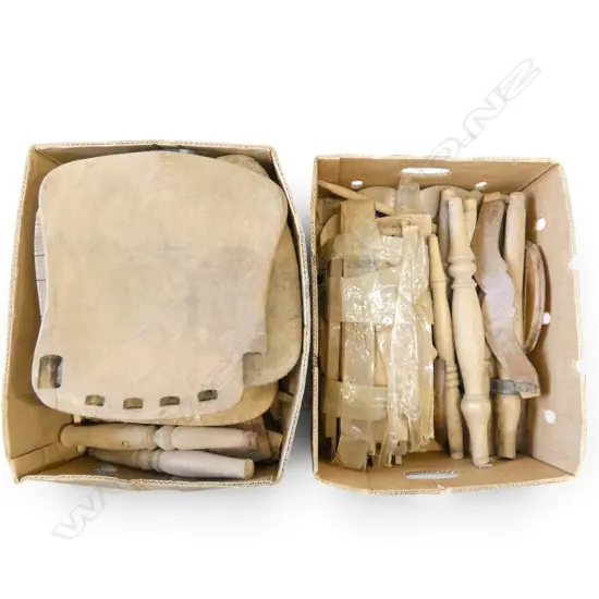 2 BOXES OF ASST. FURNITURE PIECES including box of seats 