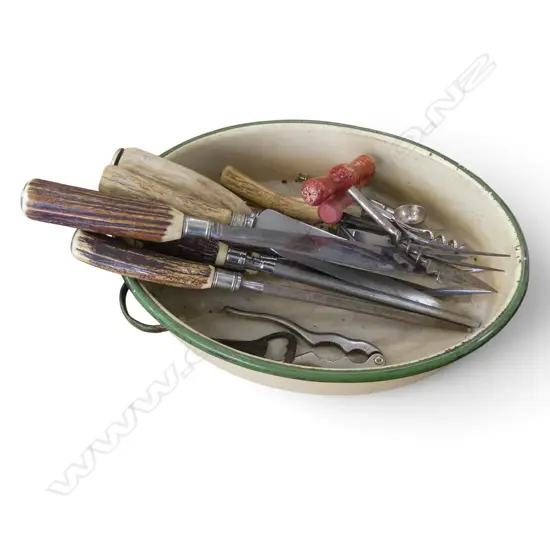 ASST. FAUX BONE HANDLED CARVING KNIVES ETC