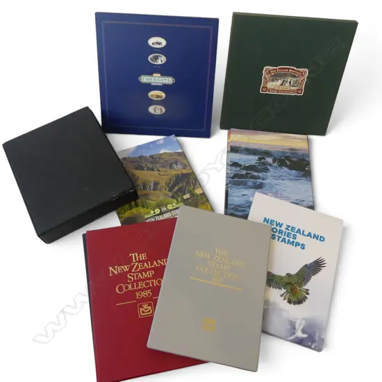 8 NZ STAMP ALBUMS + WWF FIRST DAY COVERS ALBUM