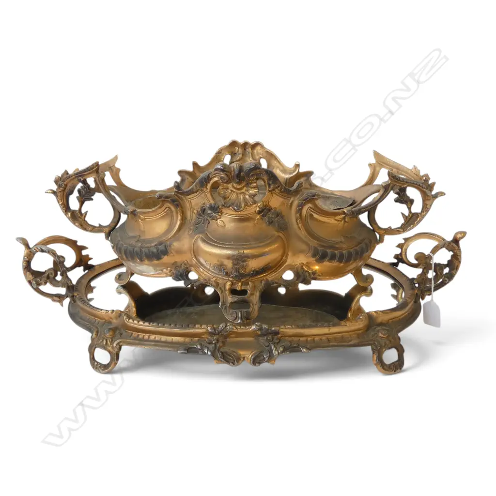 ORNATE FRENCH STYLE PLANTER & MIRRORED FOOTED TRAY W.580mm Image 1++