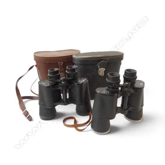 2 PRS BINOCULARS, CASED