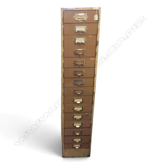 INDUSTRIAL METAL 15 DRAWER CABINET 285x420x1385mm