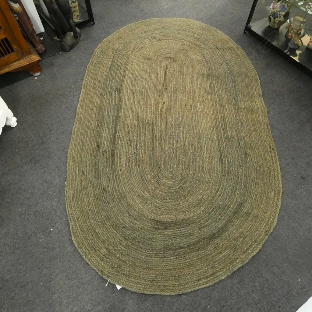 OVAL JUTE RUG 2500x1450mm Image 1++