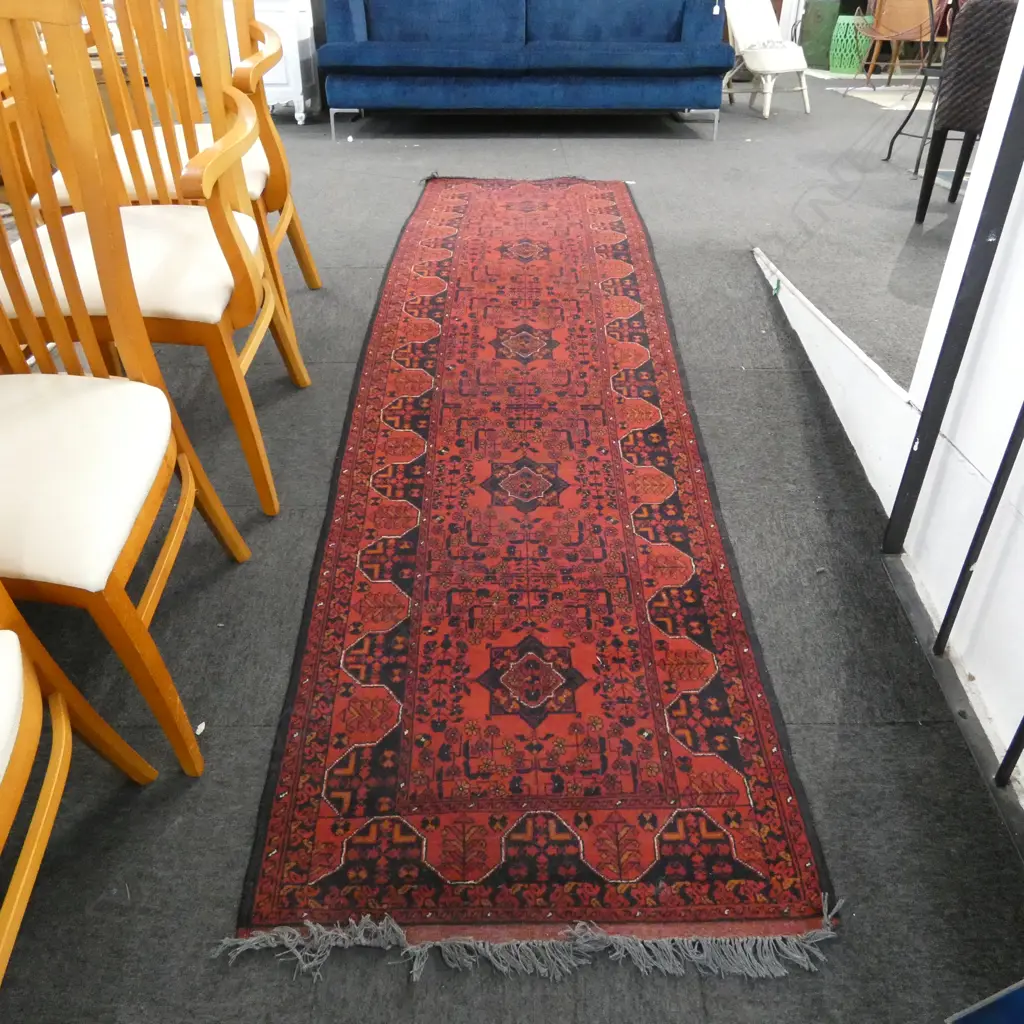 HAND KNOTTED WOOL PILE RUNNER 3000x800mm Image 1++