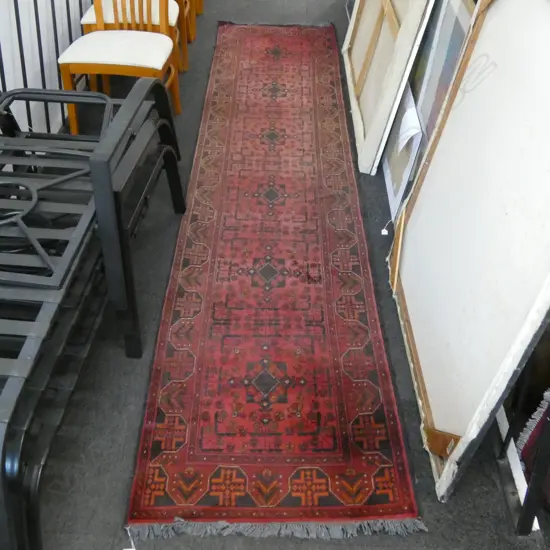 HAND KNOTTED ANDKHOY RUNNER fading 3740x800mm