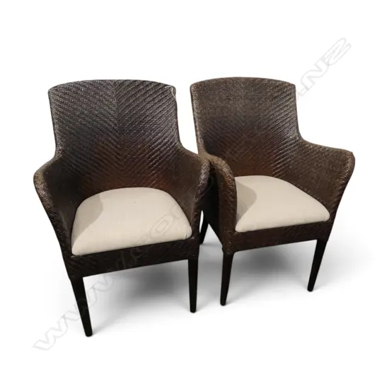 PR WICKER ARMCHAIRS w. cushions H.910mm