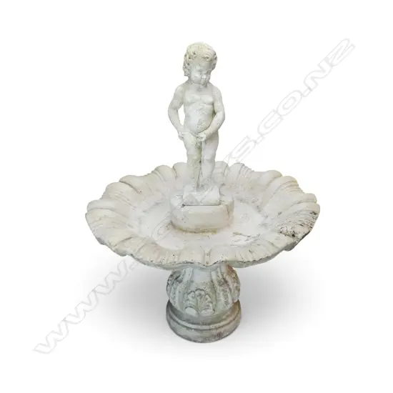 CONCRETE 3 PIECE 'MANNEKEN PIS' GARDEN WATER FEATURE
