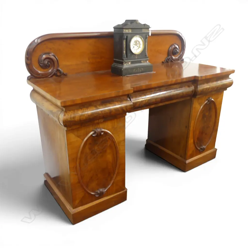 QUALITY WILLIAM IV flame MAHOGANY twin pedestal SIDEBOARD 1680 x 650x1250mm. A good example in good condition. Image 1++