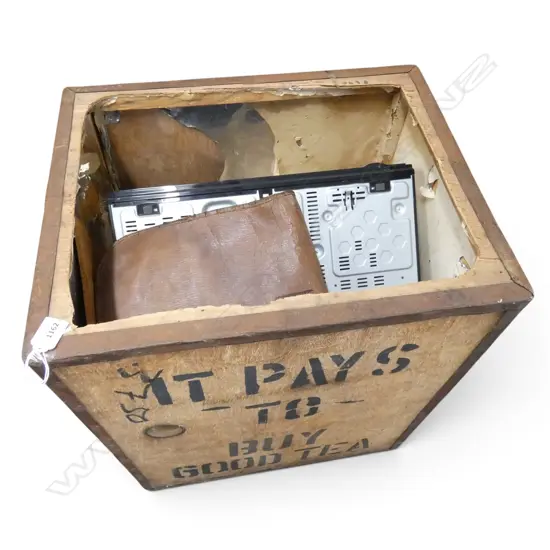 INDIAN TEA CHEST 510x410x605mm w. SAMSUNG SPEAKER SYSTEM ETC