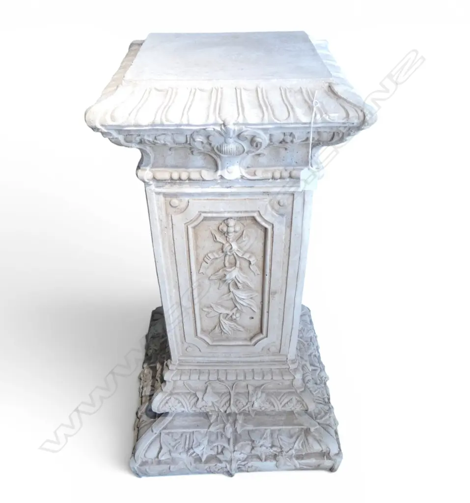 ORNATE CLASSICAL STYLE HEAVY CONCRETE COLUMN PLINTH H.1320mm Image 1++