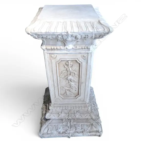 ORNATE CLASSICAL STYLE HEAVY CONCRETE COLUMN PLINTH H.1320mm