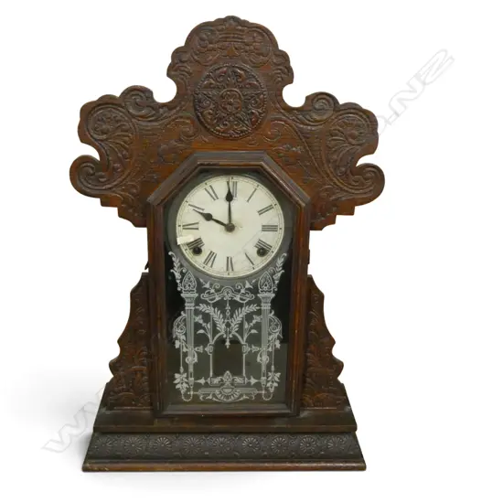 ANTIQUE ANSONIA GINGERBREAD MANTLECLOCK H570MM