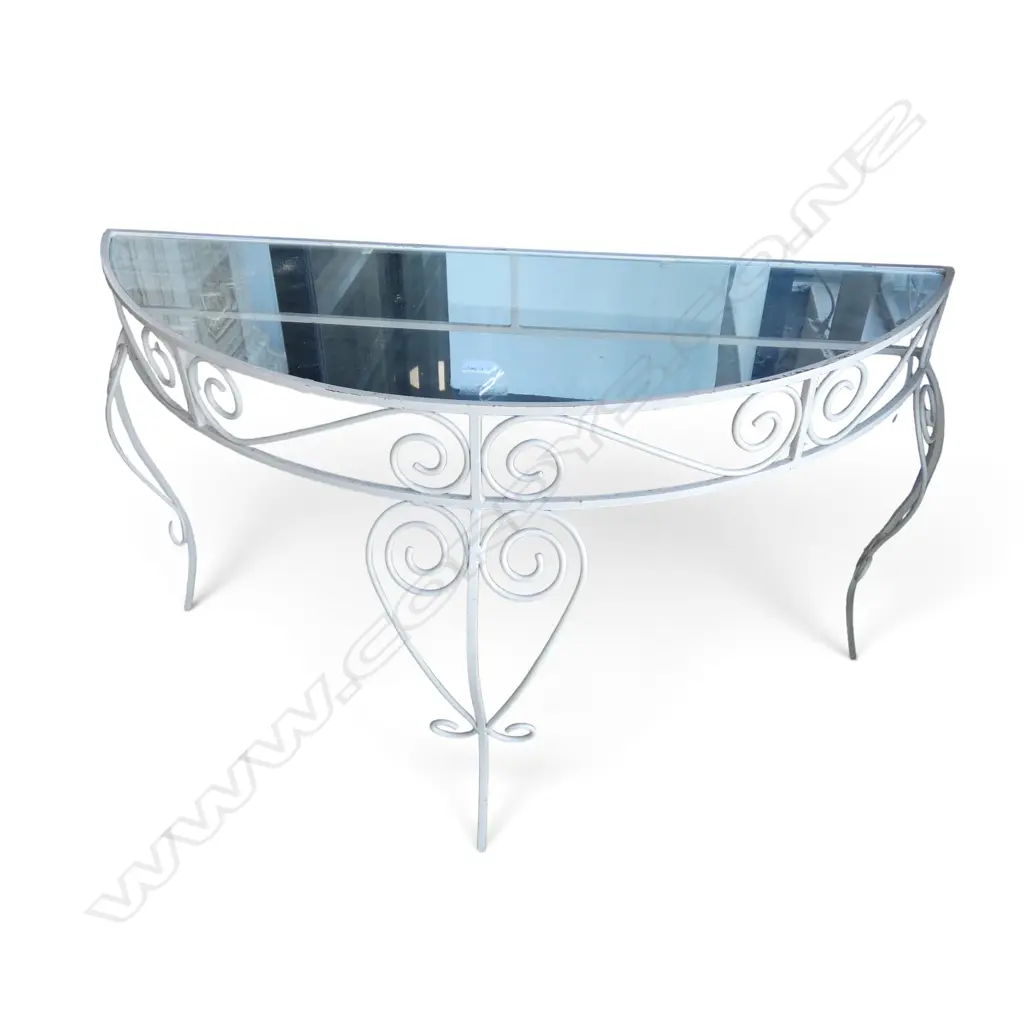 METAL HALL / CONSOLE TABLE w. GLASS TOP Image 1++