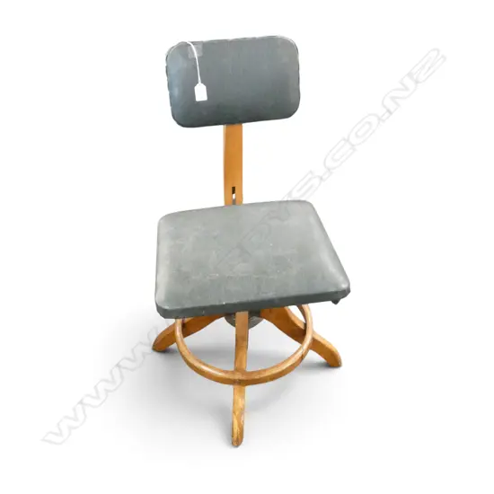 VINTAGE OFFICE CHAIR, WOODEN FRAME