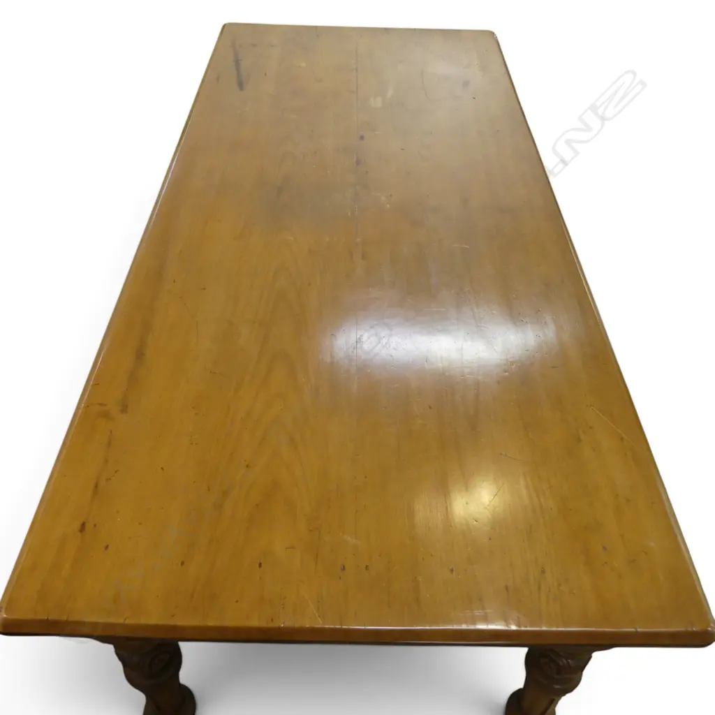 ANTIQUE KAURI DINING TABLE w. single drawer 2450x1070x800mm Image 1++