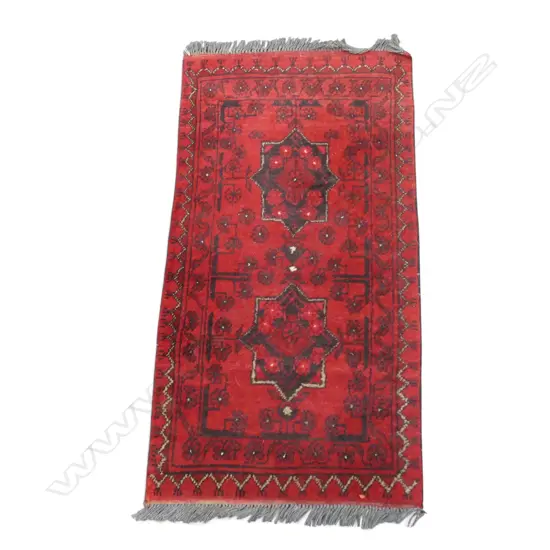 HAND KNOTTED ALL WOOL ANDKHOY RUG 910x500mm