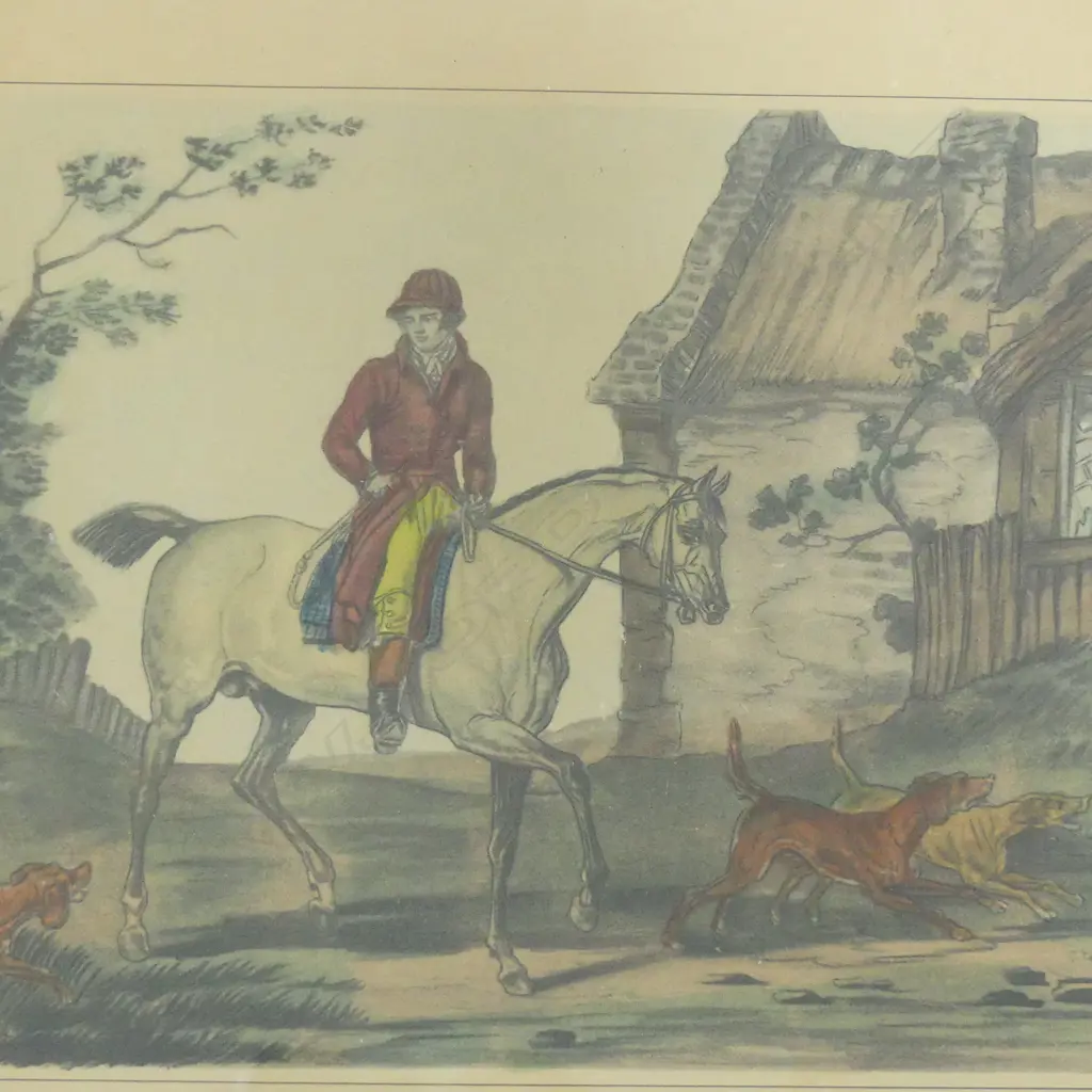 FRAMED HUNTING SCENE + 5 LOOSE Image 1++