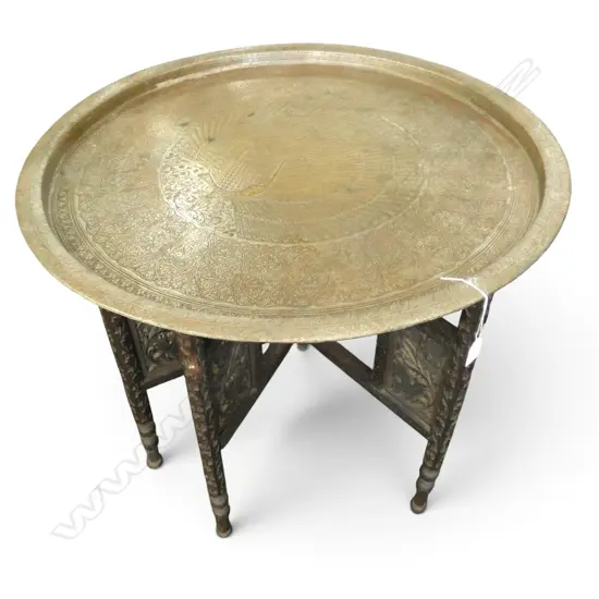 BRASS TRAY TABLE H.525mm, 725mm dia