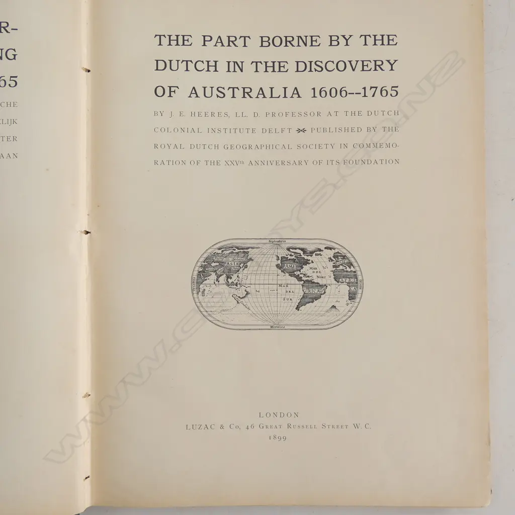 THE PART BORNE BY THE DUTCH IN THE DISCOVERY OF AUSTRALIA , PUB. 1899 IN DUTCH AND ENGLISH w. FOLDING MAP Image 1++