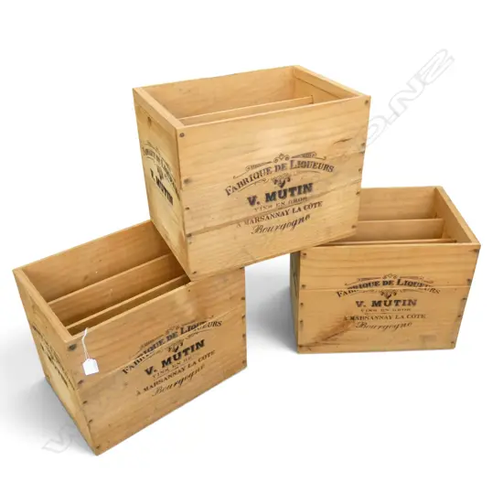 3 WOODEN BOXES 410x295x325mm
