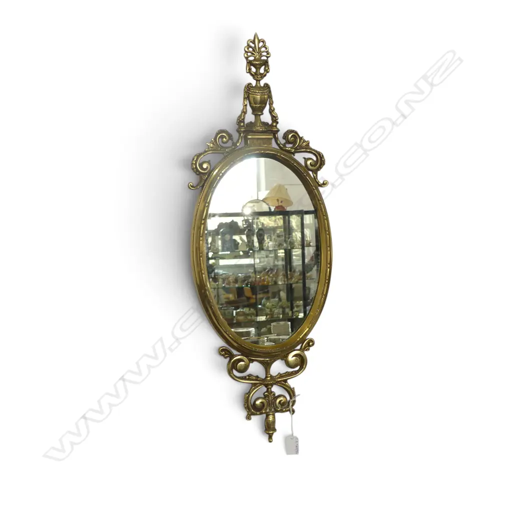 CLOVERLEY ADAM STYLE BRASS MIRROR 695x250mm Image 1++