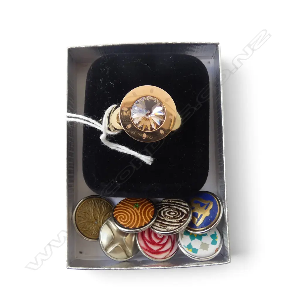 NOOSA AMSTERDAM 'CASSANDRA' RING w. 8 CHANGEABLE TOPS Image 1++