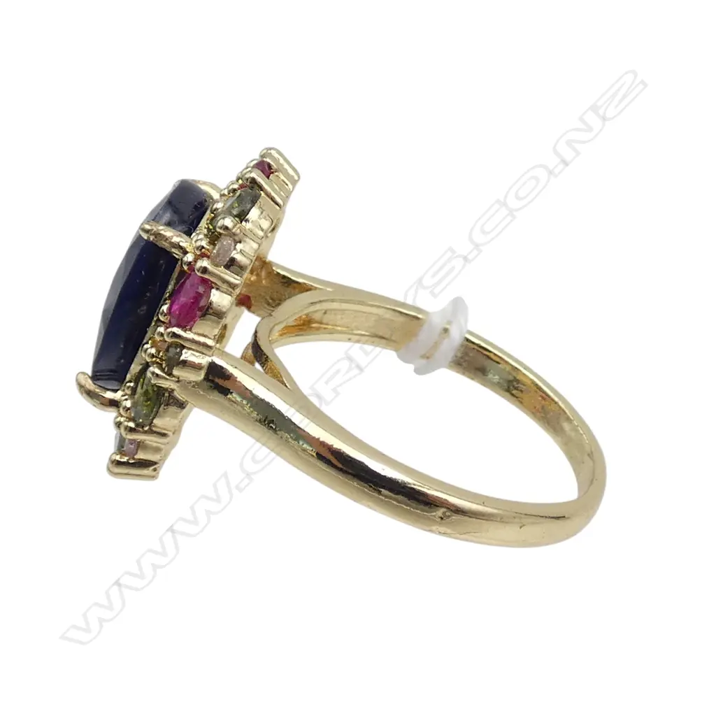 BLUE SAPPHIRE RING, stone heat treated, AIG REPORT, SIZE Q Image 1++
