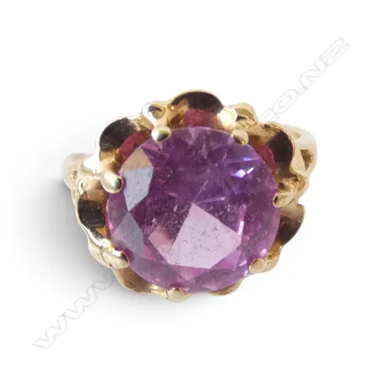 12CT PINK CZ STONE RING, 3.9gms SIZE L