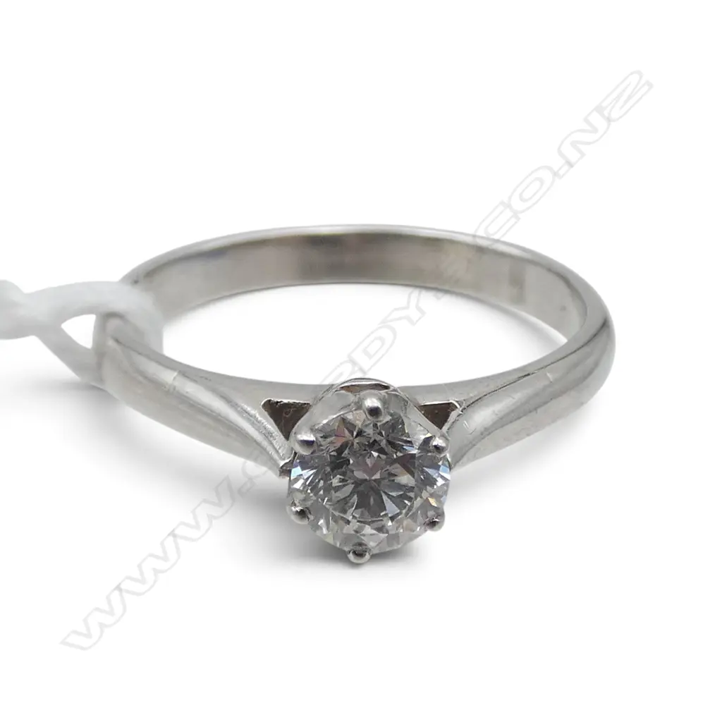 PLATINUM DIAMOND SOLITARE RING, 4.5gms SIZE O1/2 Valuation available Image 1++