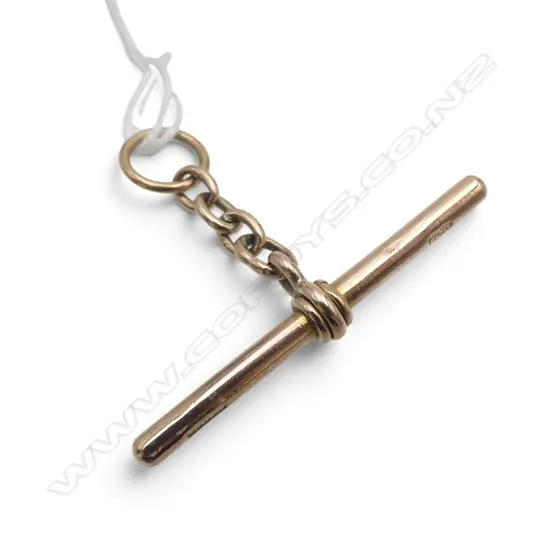 COLONIAL NZ 9ct ROSE GOLD T-BAR stamped 'LLOYD' 5.5gms
