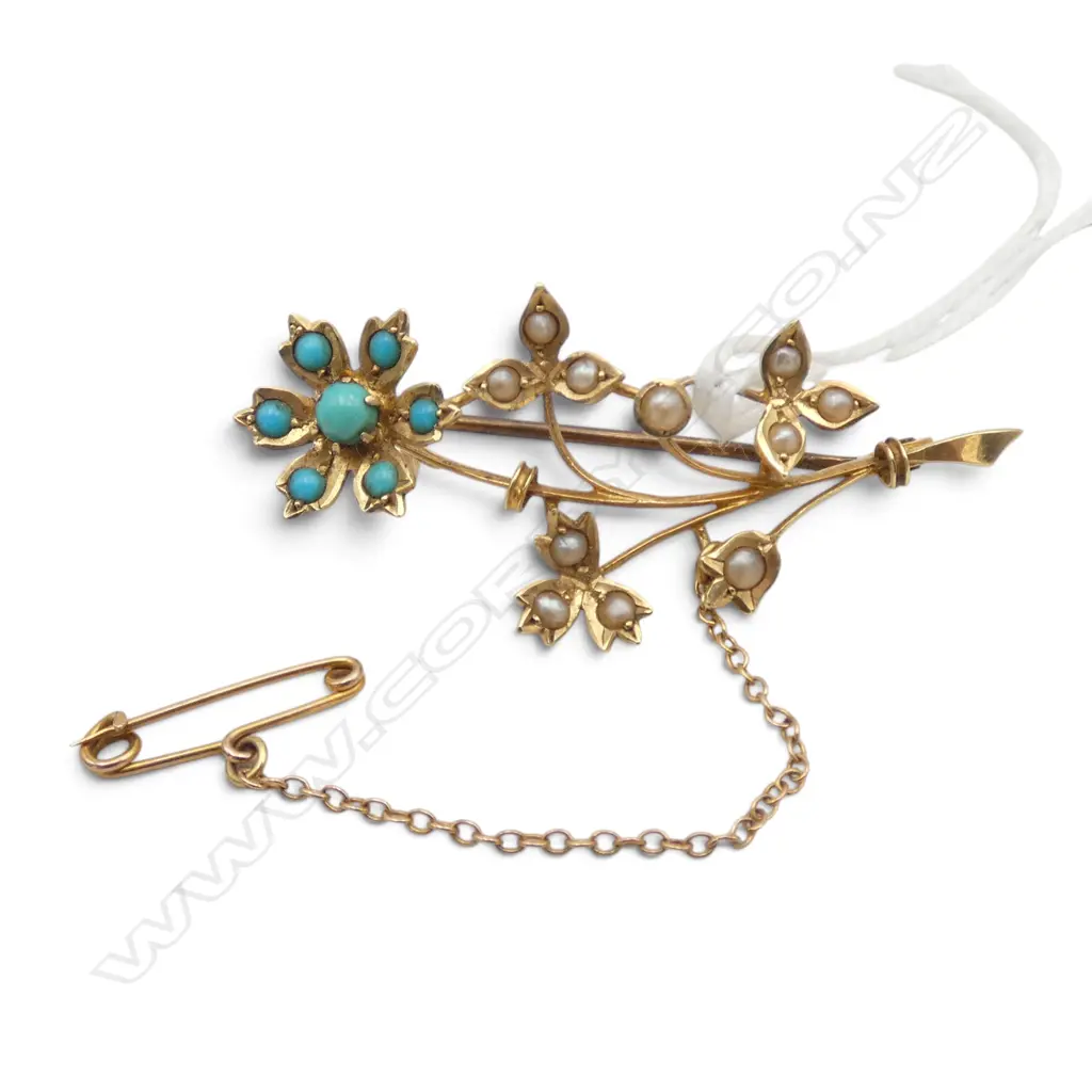 15CT SEED PEARL BROOCH 4.2gms Image 1++