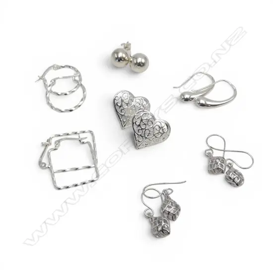SEVEN ASSORTED STERLING SILVER EARRINGS