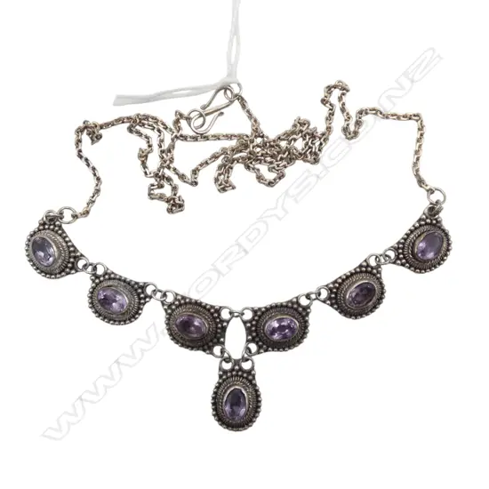S/SILVER 7 AMYTHEST NECKLACE