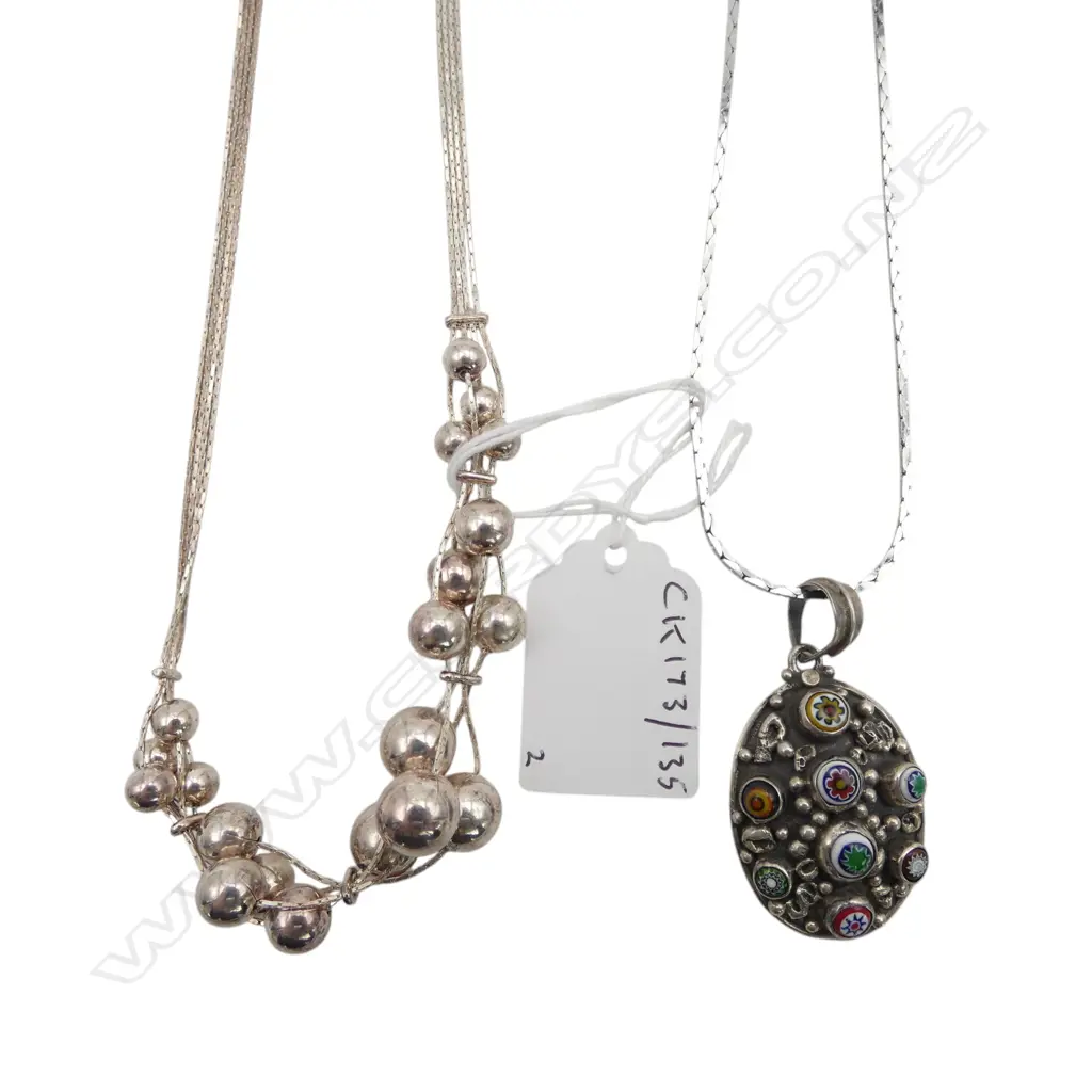 2 ITALIAN S/SILVER NECKLACES 42GMS Image 1++