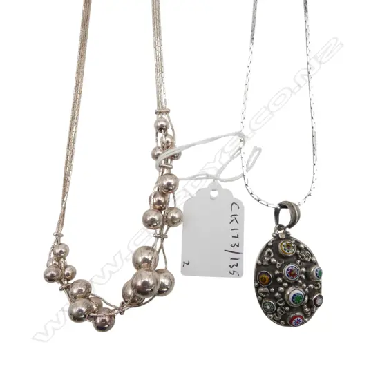 2 ITALIAN S/SILVER NECKLACES 42GMS