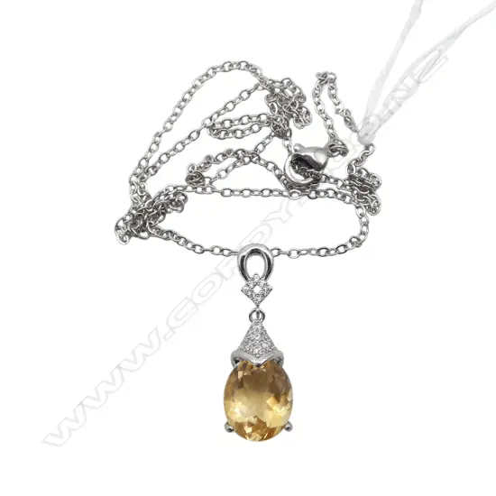 CITRINE PENDANT on CHAIN