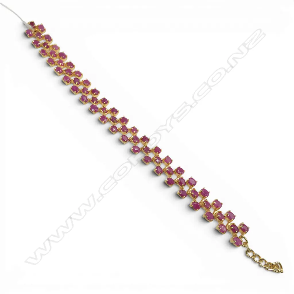 SILVER GILT AND RUBY (treated) BRACELET Image 1++